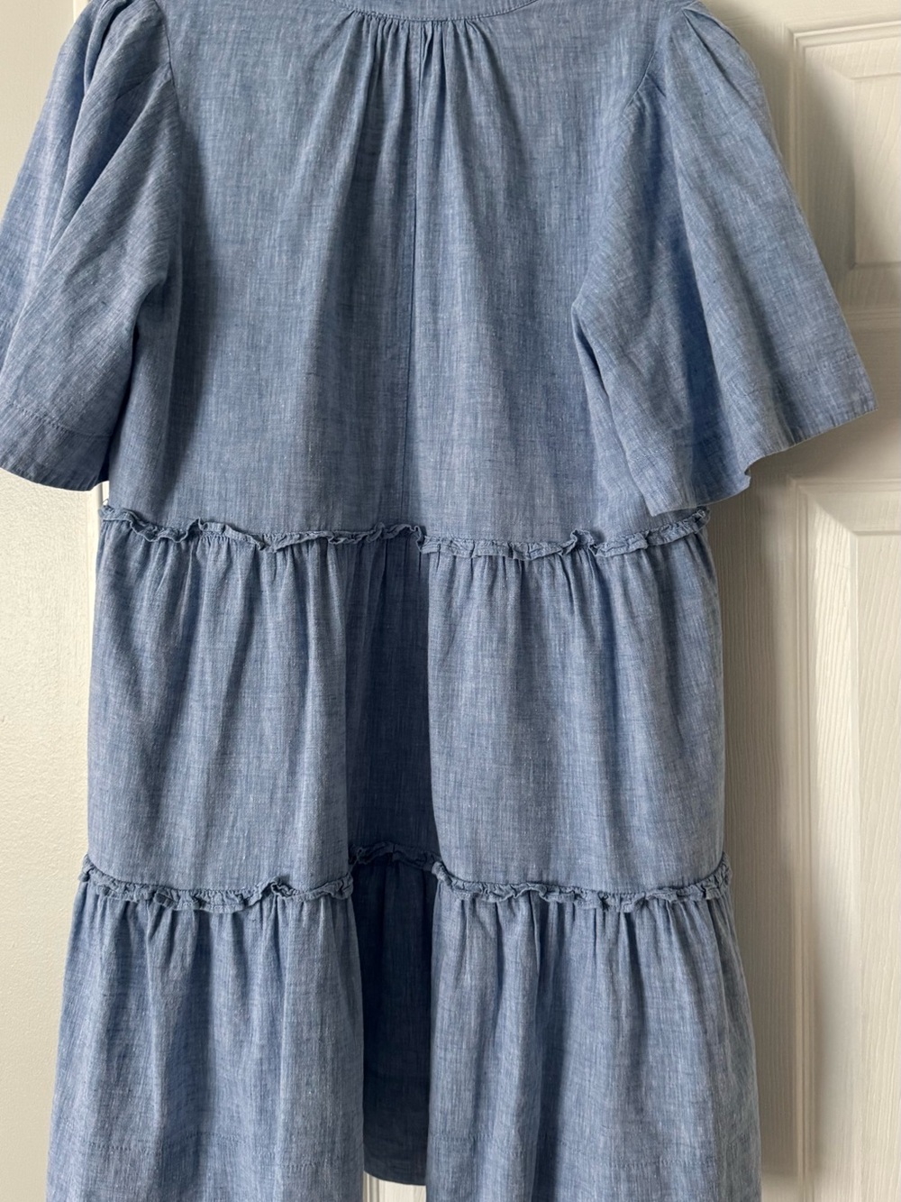 Tuckernuck Sky Blue Tiered V-Notch Mini Dress - Picture 7 of 9